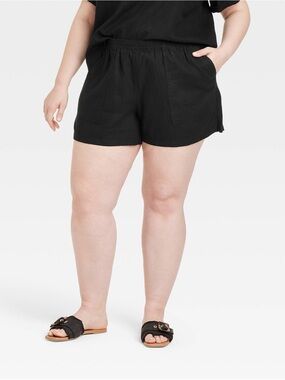 Universal Thread Black Linen Blend Shorts XXL